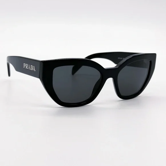 NEW PRADA SPR A09 1AB5S0 WOMEN SUNGLASSES PRA09S 1AB5S0 BLACK CAT EYE PR A09S